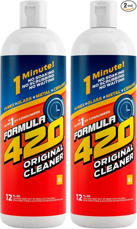 Formula 420 Cleaner - Pyrex, Glass, Metal and Ceramic - 12 Oz. Bottles. 2 Pack