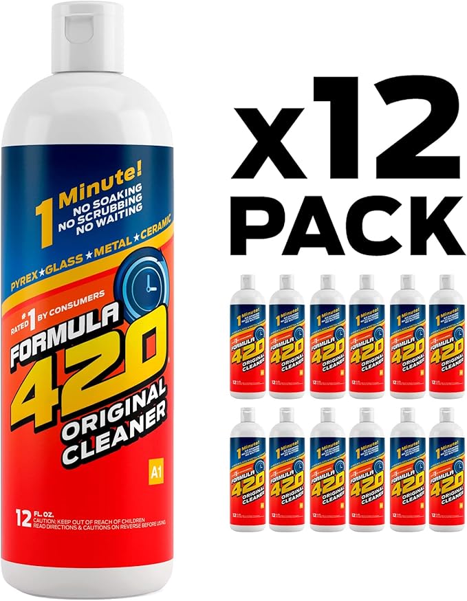 Formula 420 Original Cleaner 12 Pack | Glass Cleaner | Cleaner Value Pack | Safe on Glass, Metal, Ceramic, Quartz and Pyrex | Cleaner (12 oz - 12 Pack)