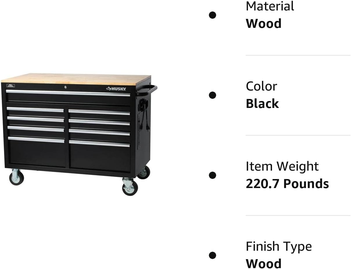 Husky Extra Deep 46 in. 9-Drawer Mobile Workbench