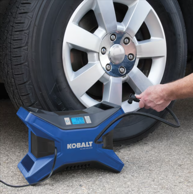 Kobalt 120v & 12v Portable Air Compressor Inflator Tire Pump Nozzle Needles 120 PSI LED Display